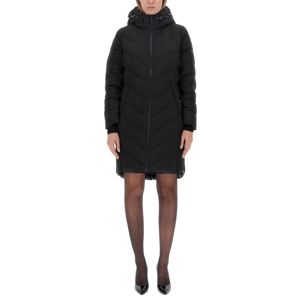 Michael Kors Stijlvolle parka met capuchon voor vrouwen Black Dames