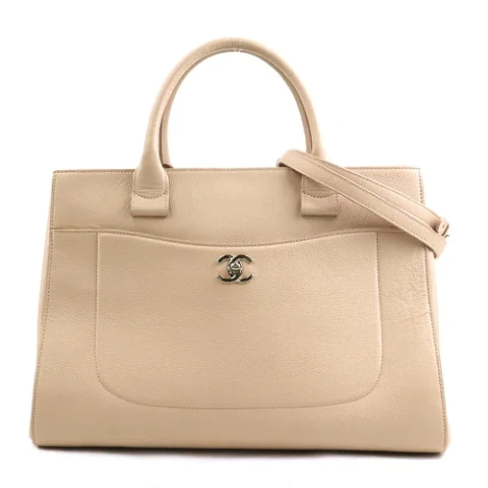 Chanel Vintage Pre-owned Leather handbags Beige Dames