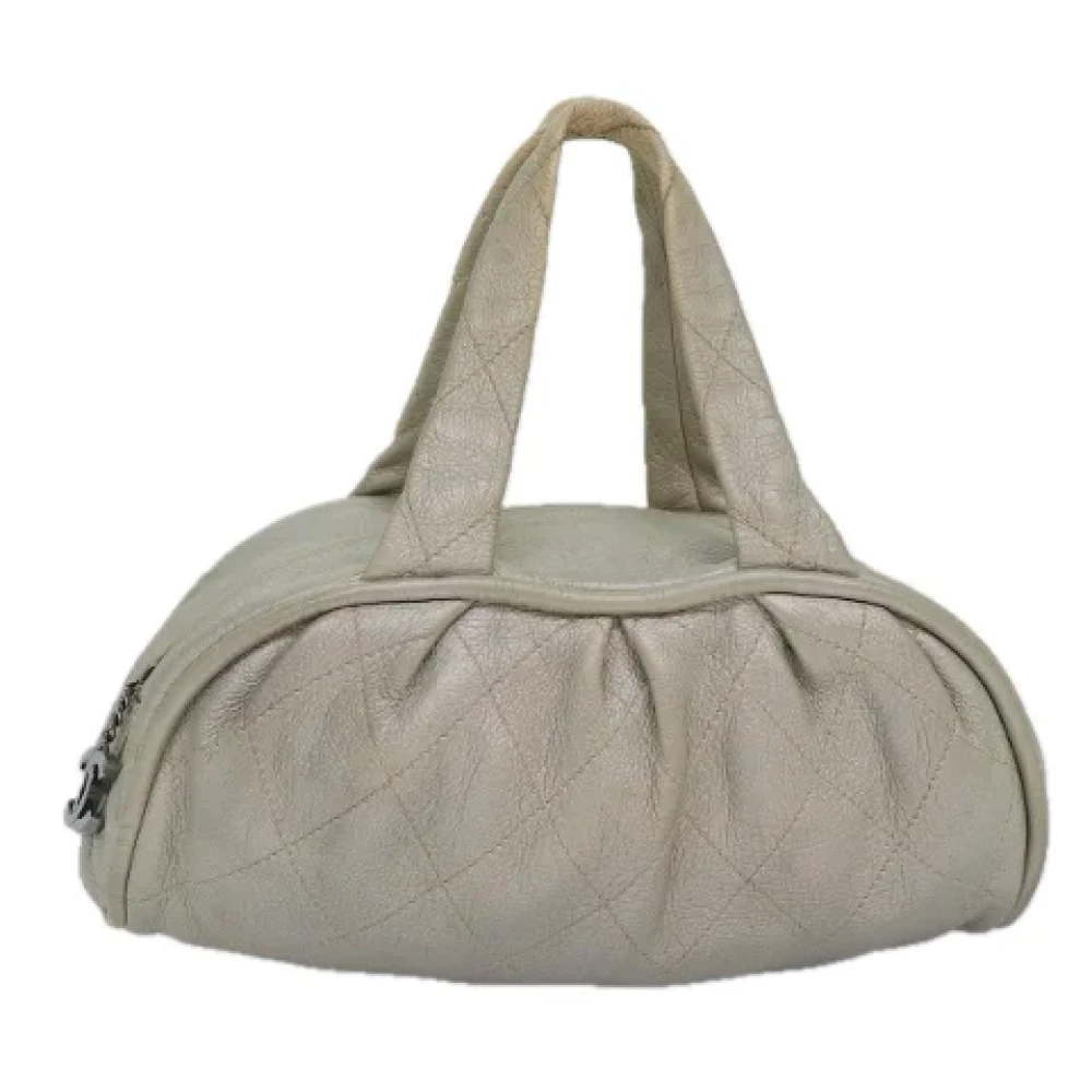 Chanel Vintage Pre-owned Leather handbags Gray Dames