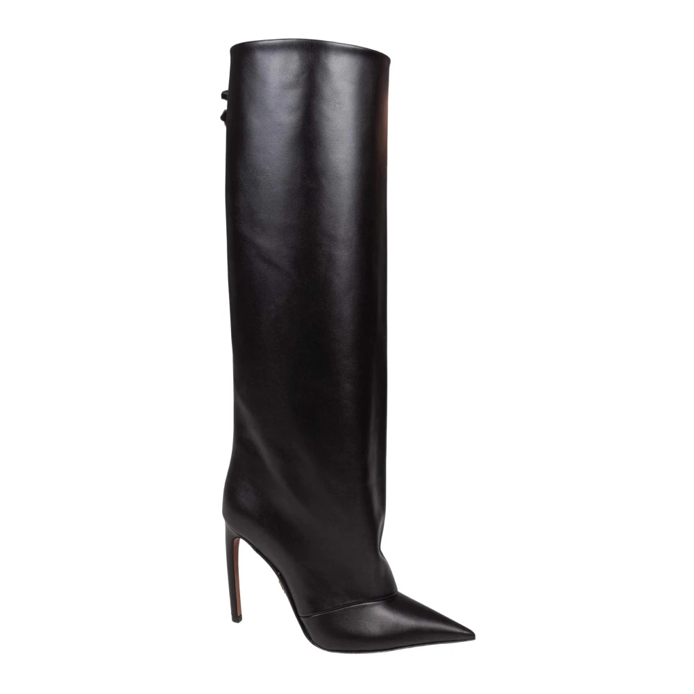Dolce & Gabbana Women's Black Heeled Boots, 4 Uk, Devotion 105Mm Knee-High Boots