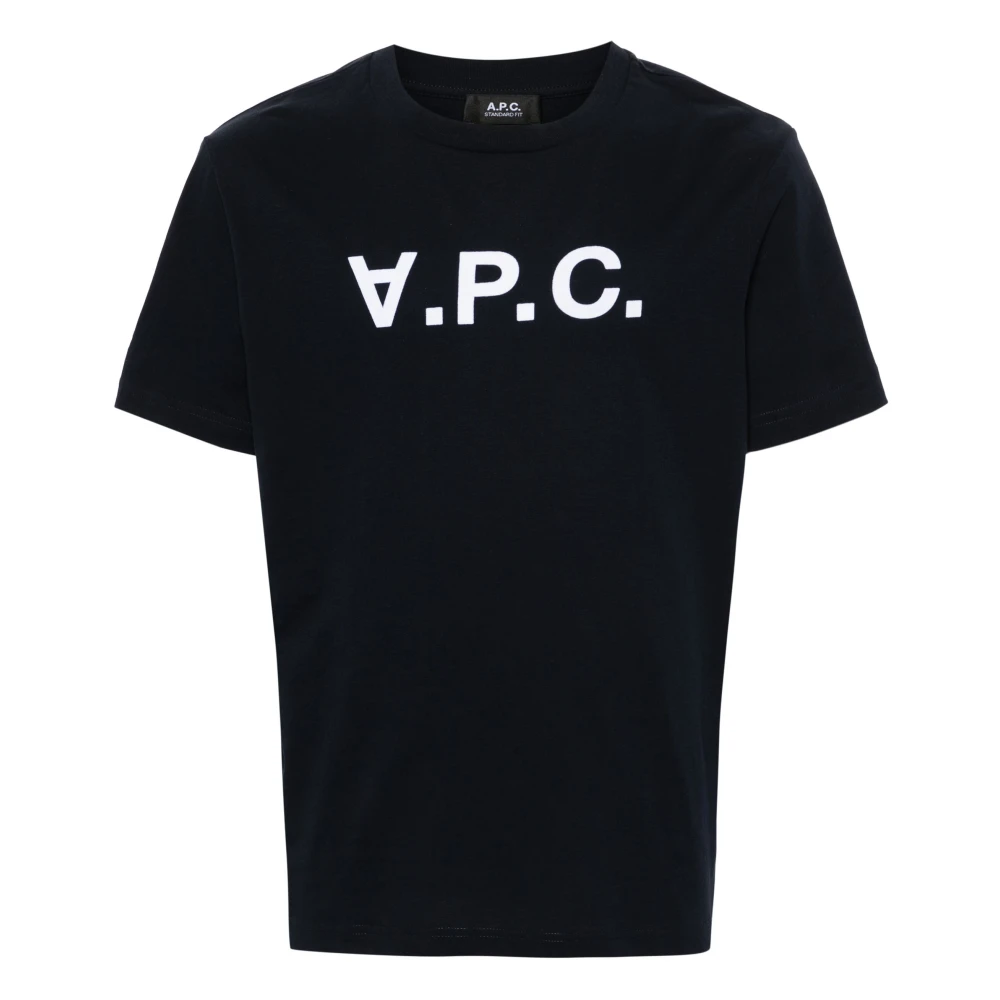 A.p.c. Blauw Crew Neck Katoenen T-shirt Blue Heren