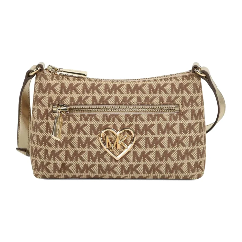 Michael Kors Elegante Jacquard Schoudertas Beige Dames