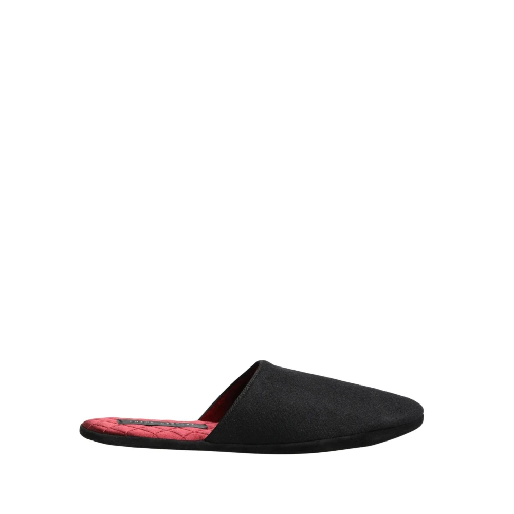 Dolce & Gabbana Men's Black Wool Cashmere Quilted Slippers Shoes