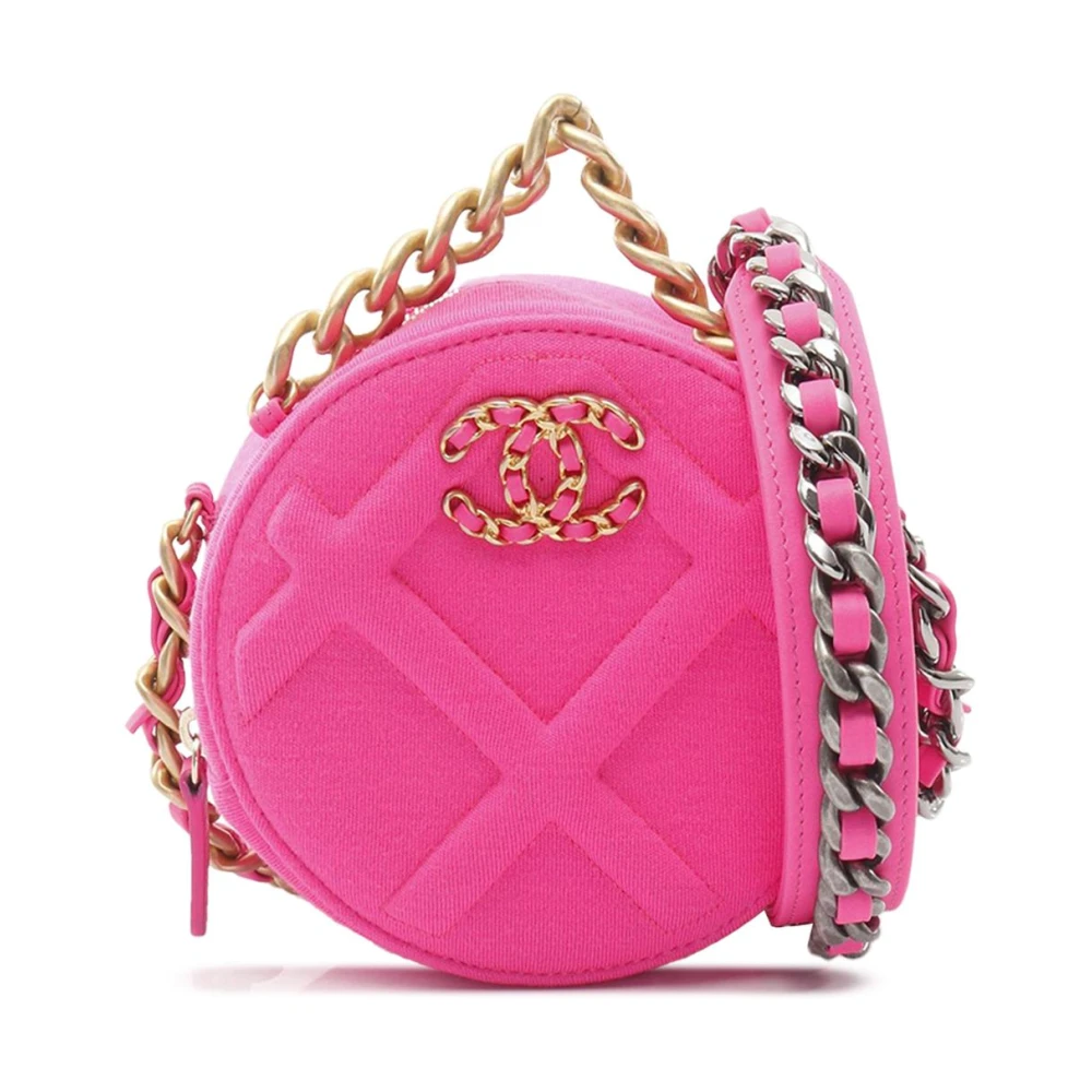 Chanel Vintage Women's Pink Pre-Owned Chain Embellished Shoulder Bag