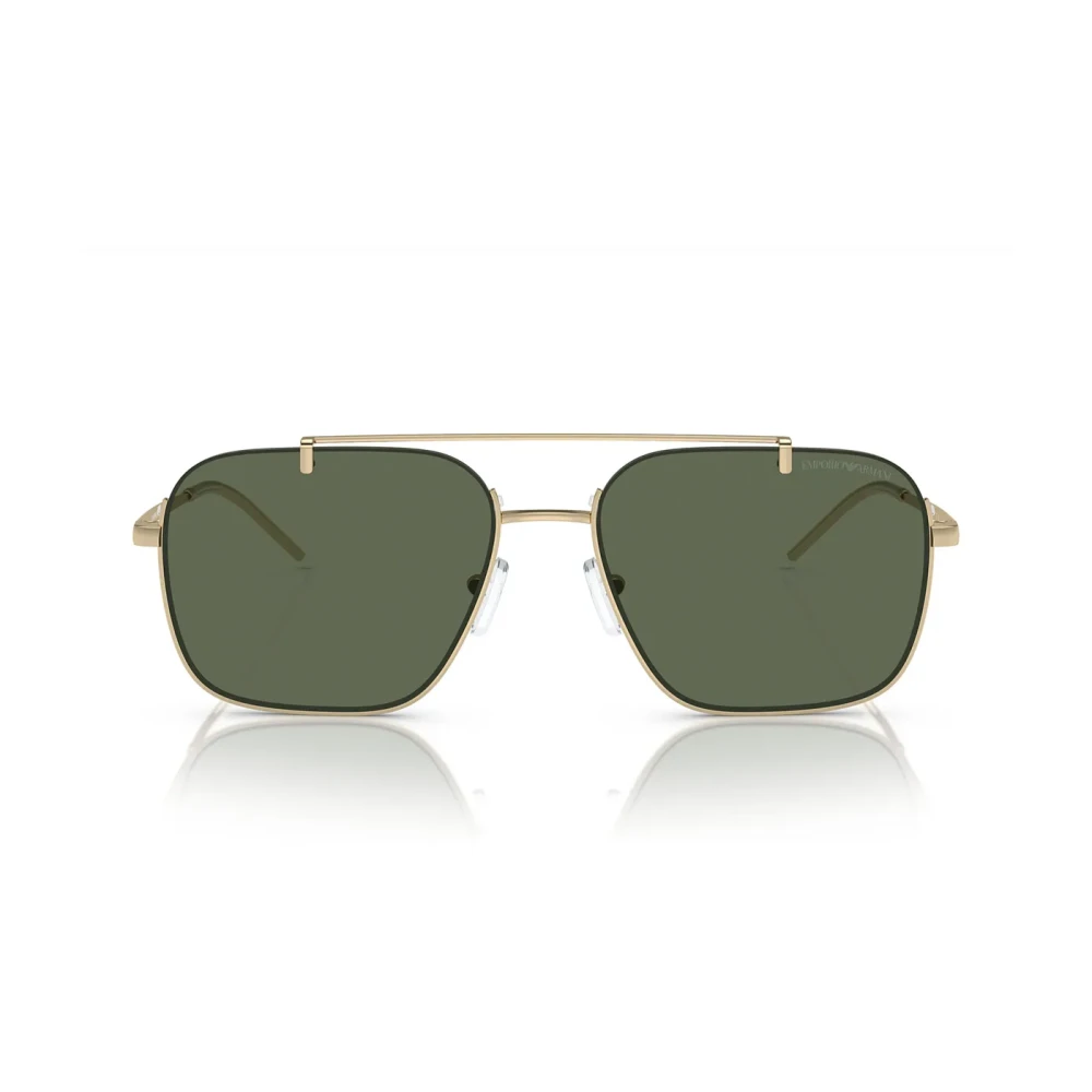 Emporio Armani Unisex Yellow Square Metal Sunglasses With Colored Lenses