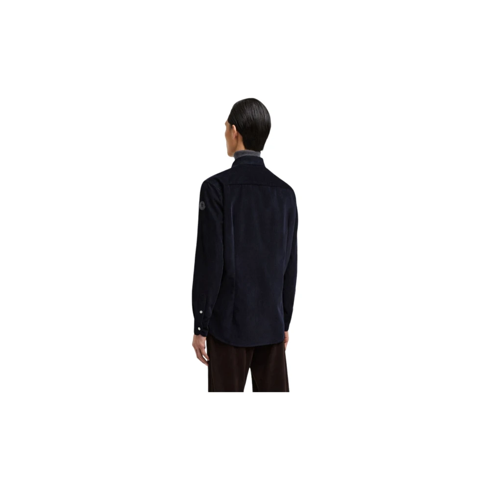 Moncler Nachtblauwe Corduroy Overhemd Blue Heren