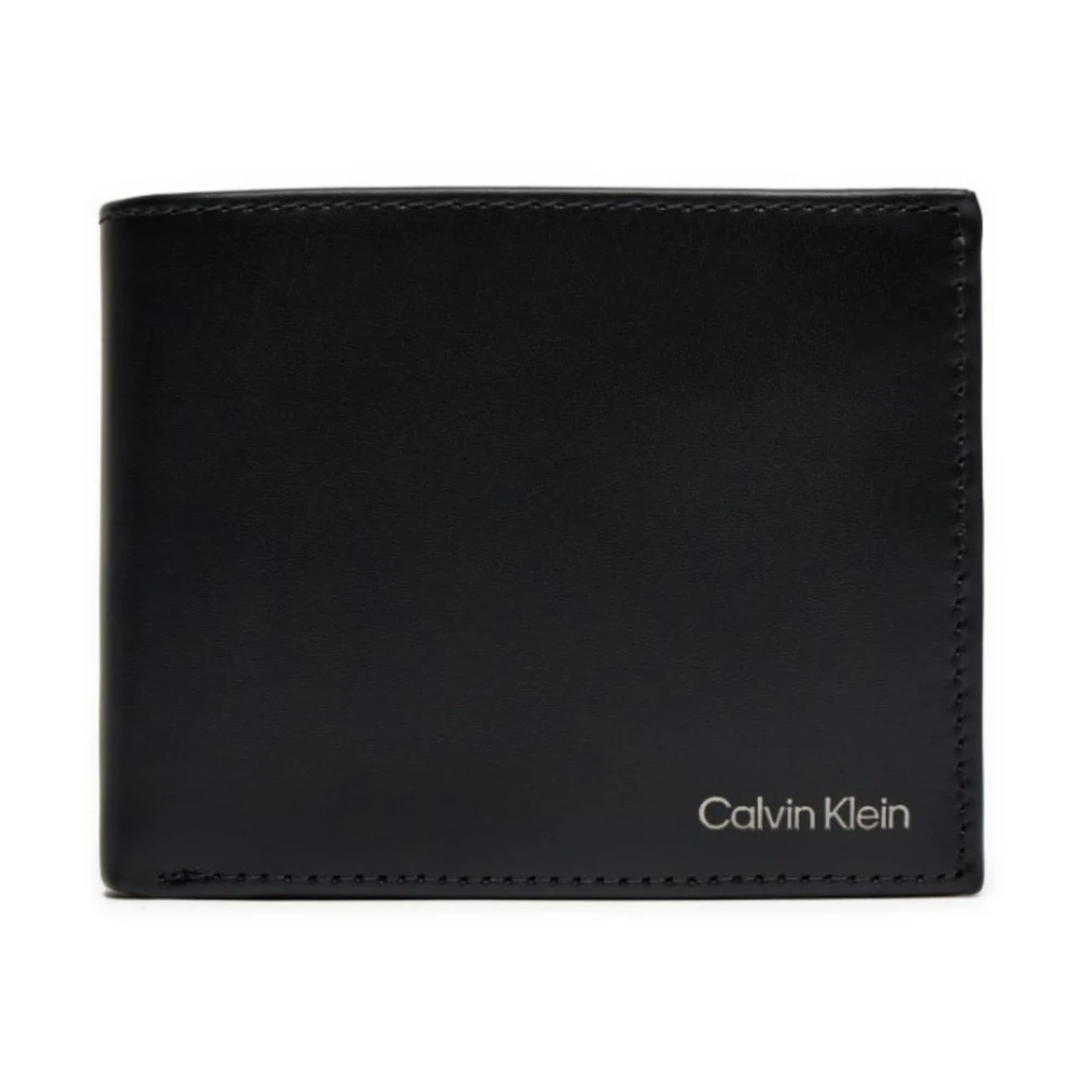 Calvin Klein Heren Trifold Portemonnee Glad Ontwerp Black Heren