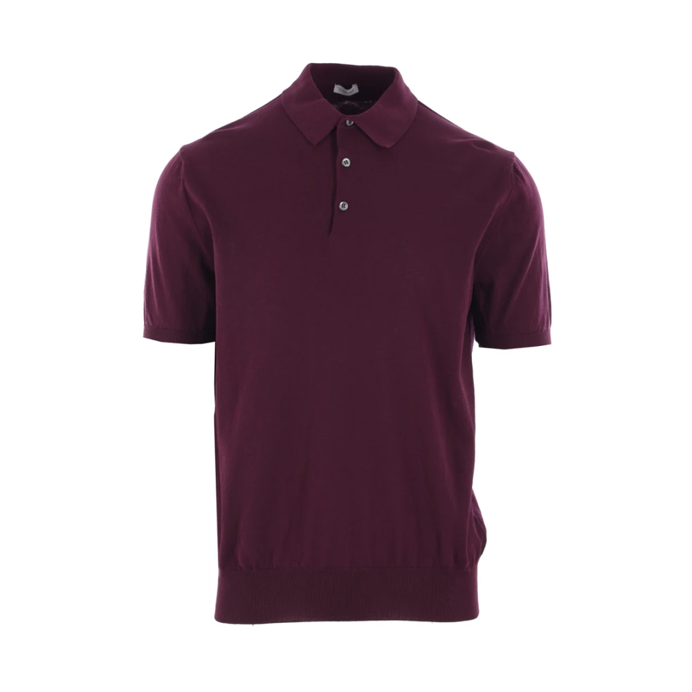 Caruso Bordeaux Katoenen Poloshirt Purple Heren