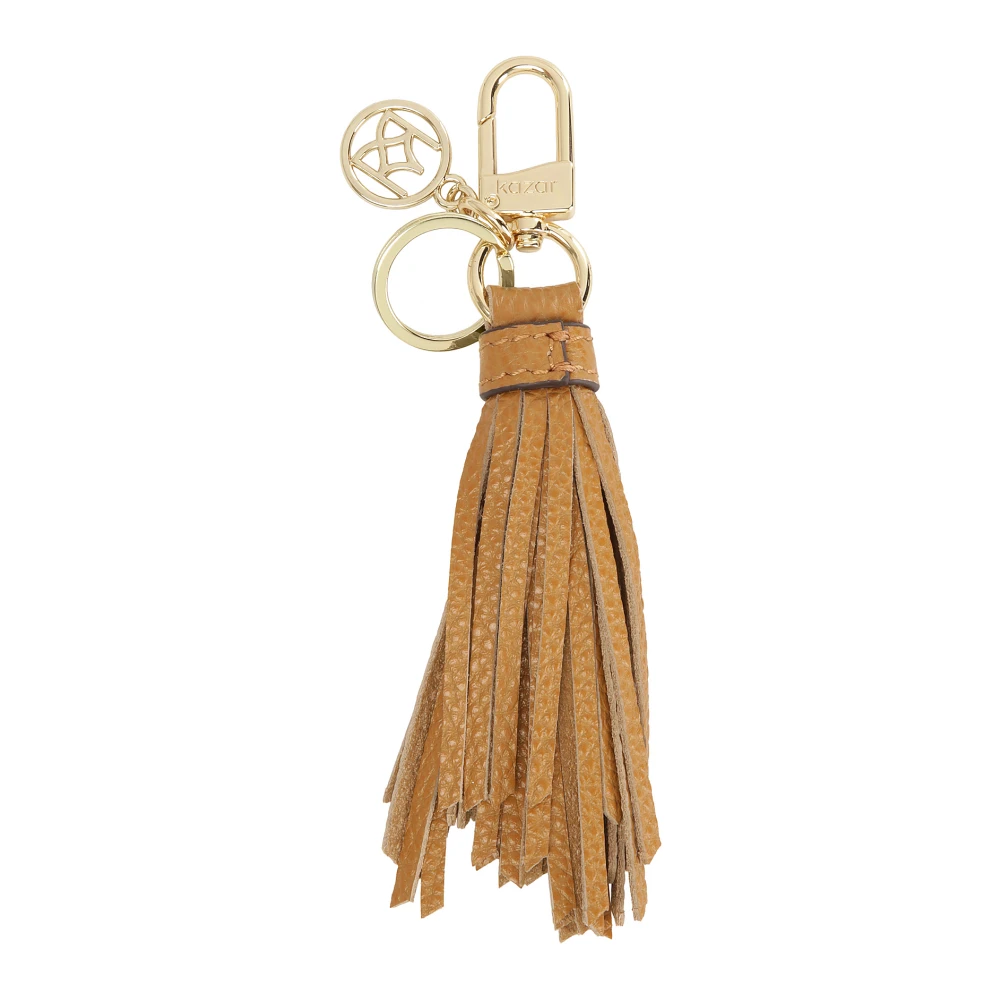Kazar Lichtbruine sleutelhanger met kwastjes en monogram Brown Dames