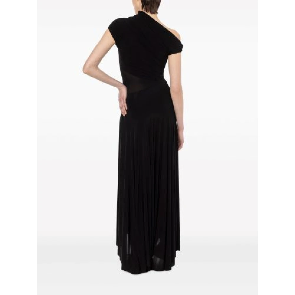 Philosophy di Lorenzo Serafini Asymmetrische Zwarte Lange Jurk Black Dames