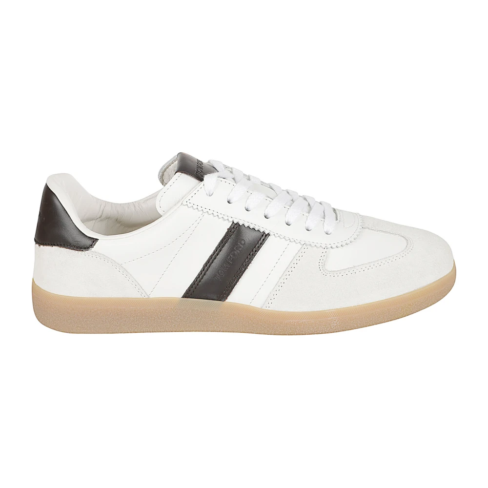 Tom Ford Logo Veterschoenen met lage top Heren Schoenen Wit