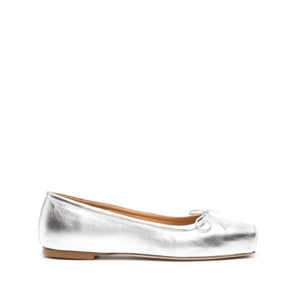 Aeyde Damen Grau Ballerinas Mit Eckiger Spitze