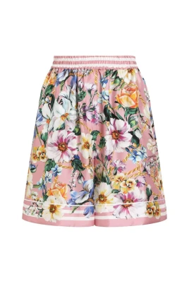 Rosa shorts med resår i midjan och rörkant