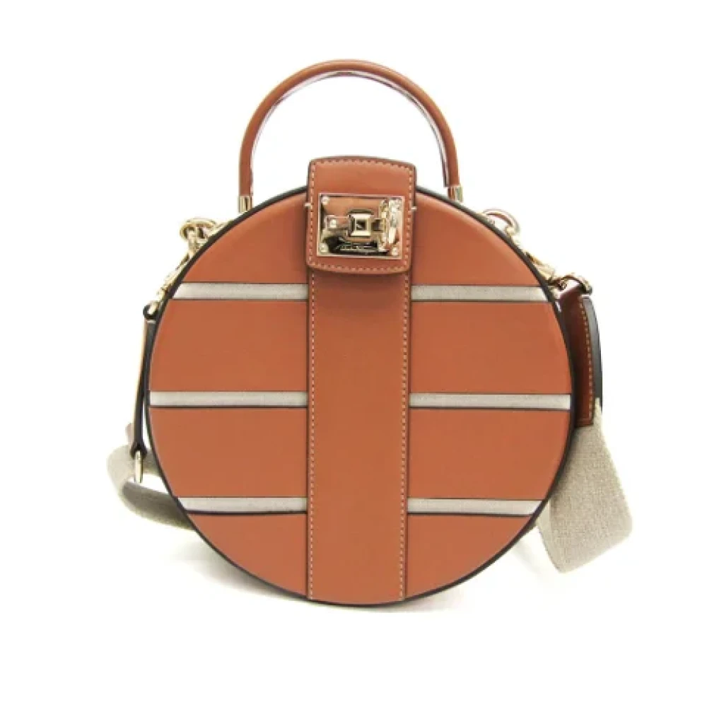 Salvatore Ferragamo Pre-owned Leather handbags Brown Dames