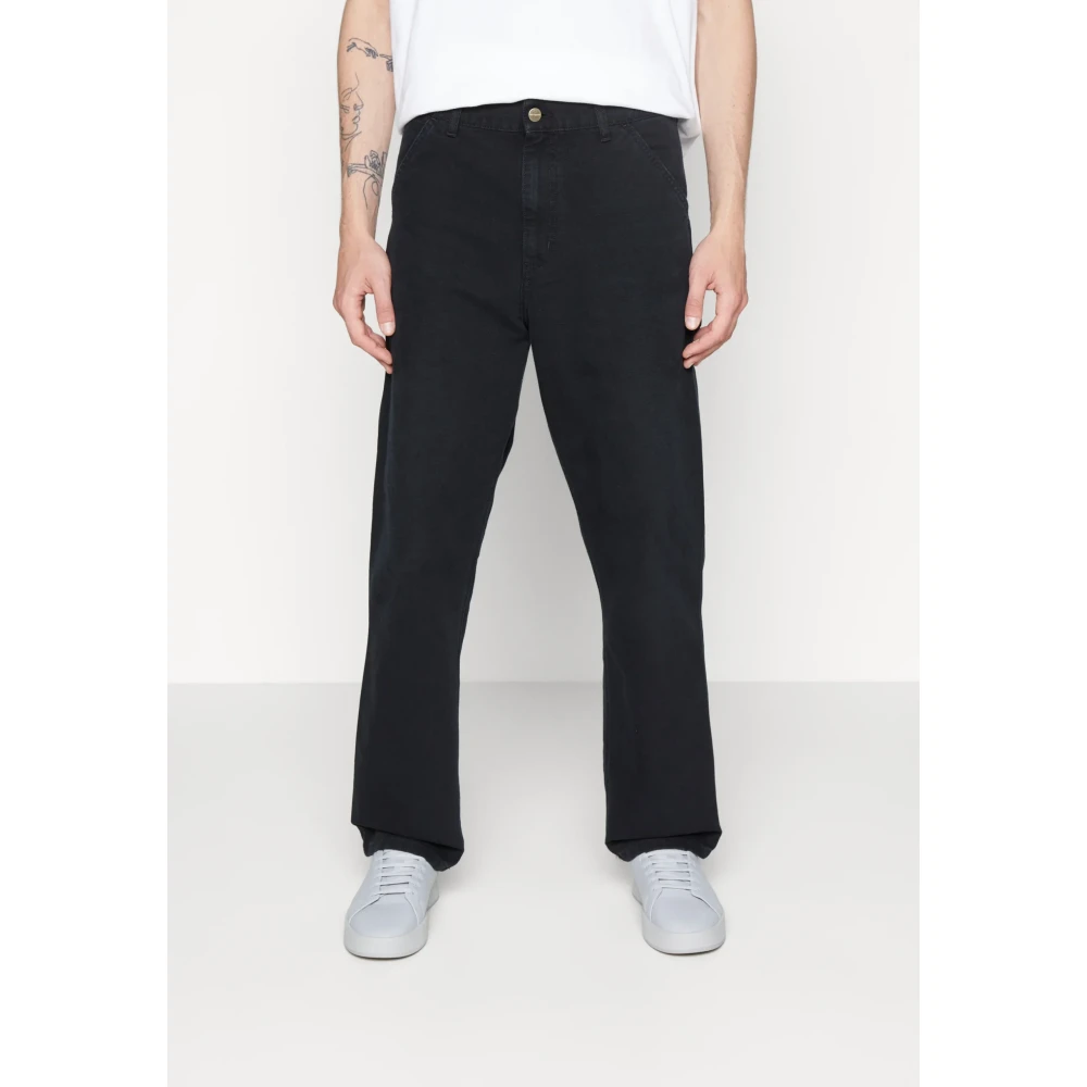 Carhartt WIP Zwarte Enkele Knie Werkbroek Black Heren