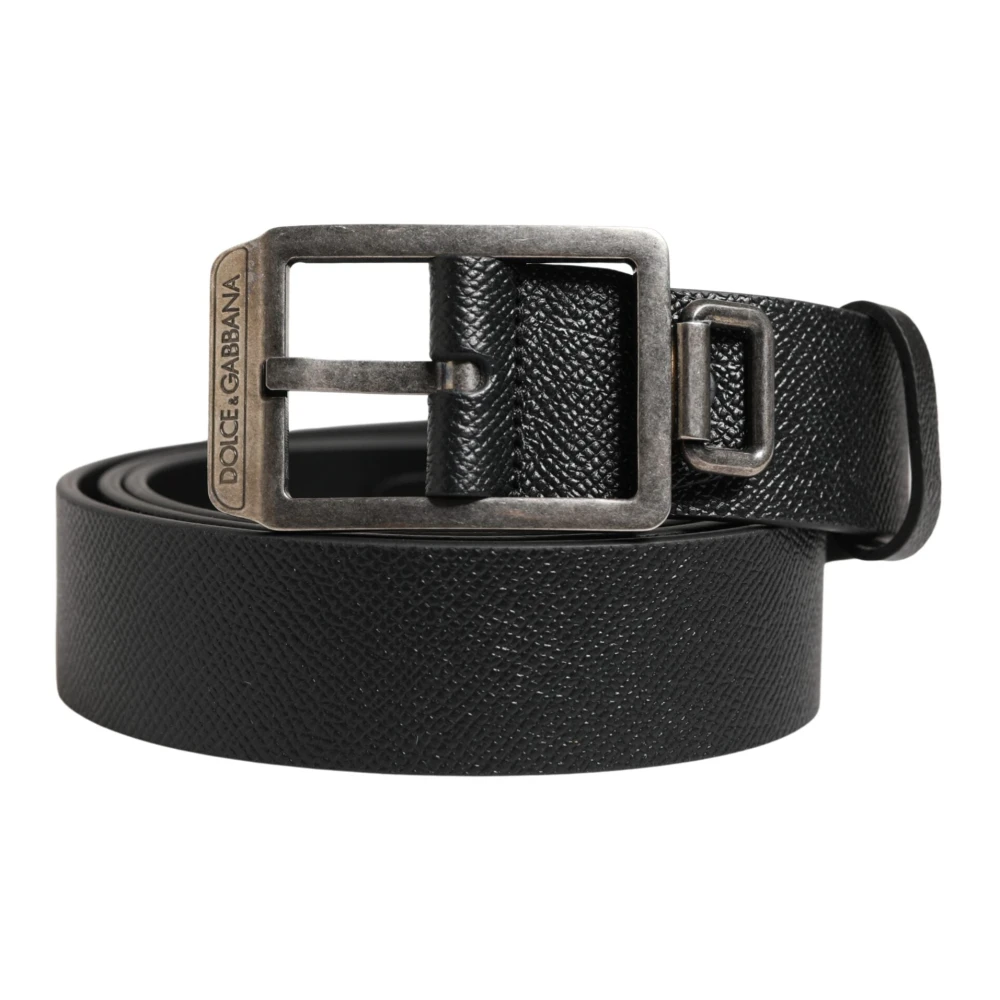 Dolce & Gabbana Homme Noir Accessoires, Taille: One Size Calfskin Belt