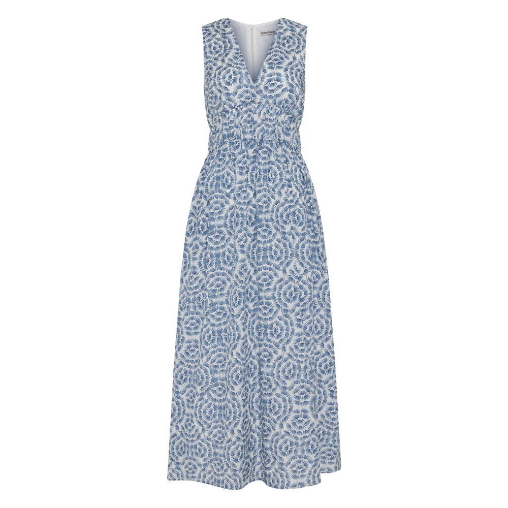 Drykorn Women's Blue Midi Dresses, Xs, Floral Midi Dress With Adjustable Straps