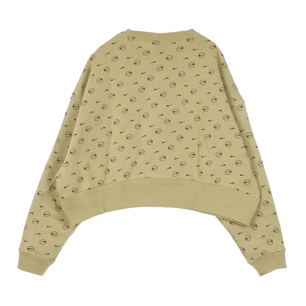 Nike Crewneck Sweatshirt met Allover Print Beige Dames