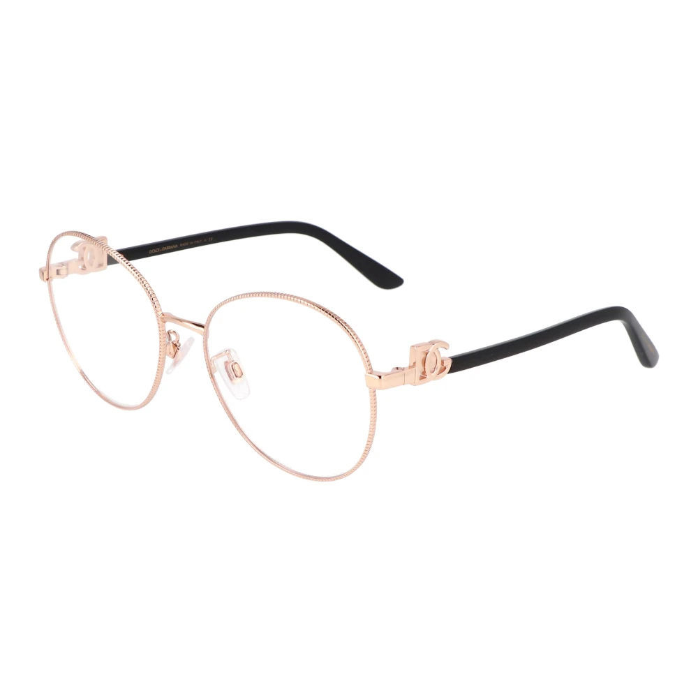 Dolce & Gabbana Stijlvolle ronde metalen montuur bril Pink Unisex