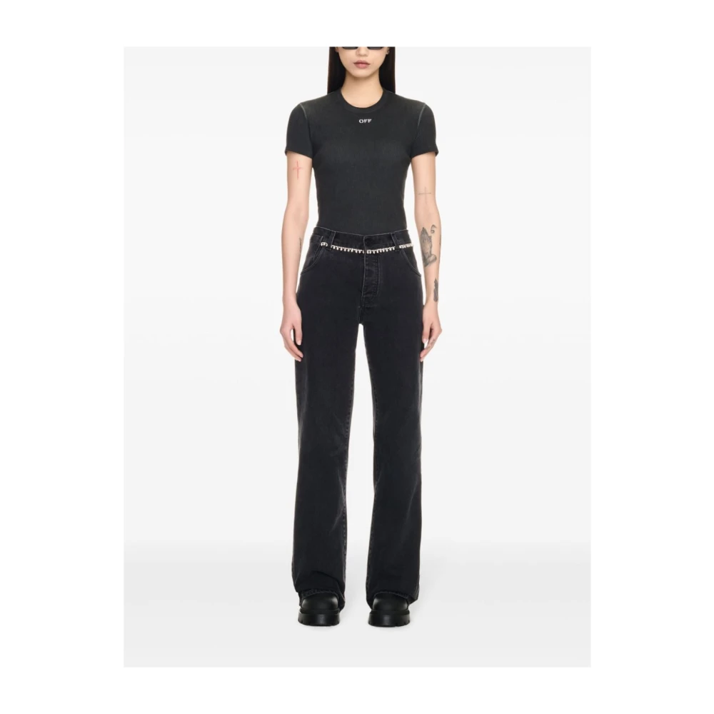 Off White Grijze T-shirts en Polos met Logo Gray Dames