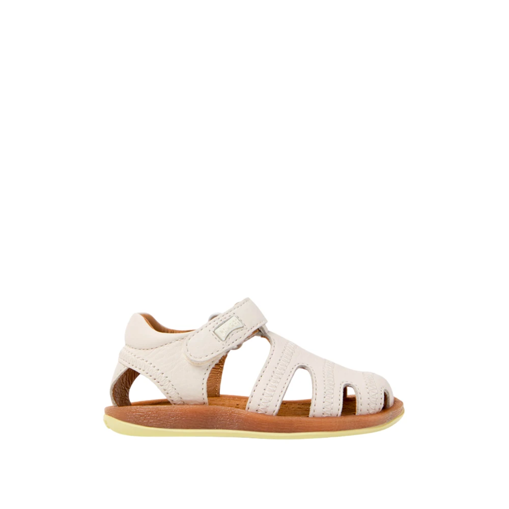 Camper Boys White Brown Leather Kids Summer Sandals Size 21 Eu