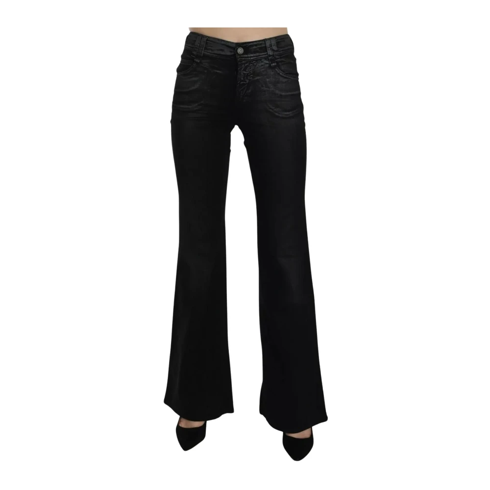 John Galliano Women's Black Washed High Waist Flared Denim Casual Trousers - Flare Jeans - W25 - Jeans