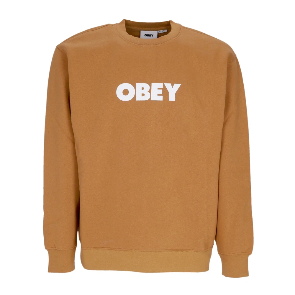 Obey Brown Sweatshirts, Male, Xl, Premium Fleece Crewneck Sweatshirt Sugar
