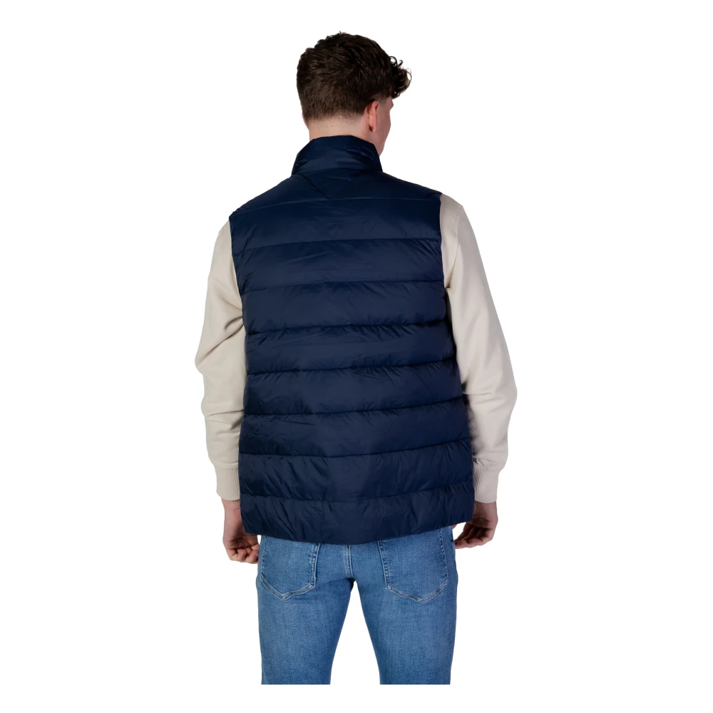 Tommy Jeans Blauwe Rits Mouwloze Jas Blue Heren