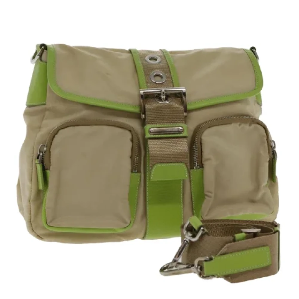 Prada Vintage Pre-owned Nylon prada-bags Beige Dames