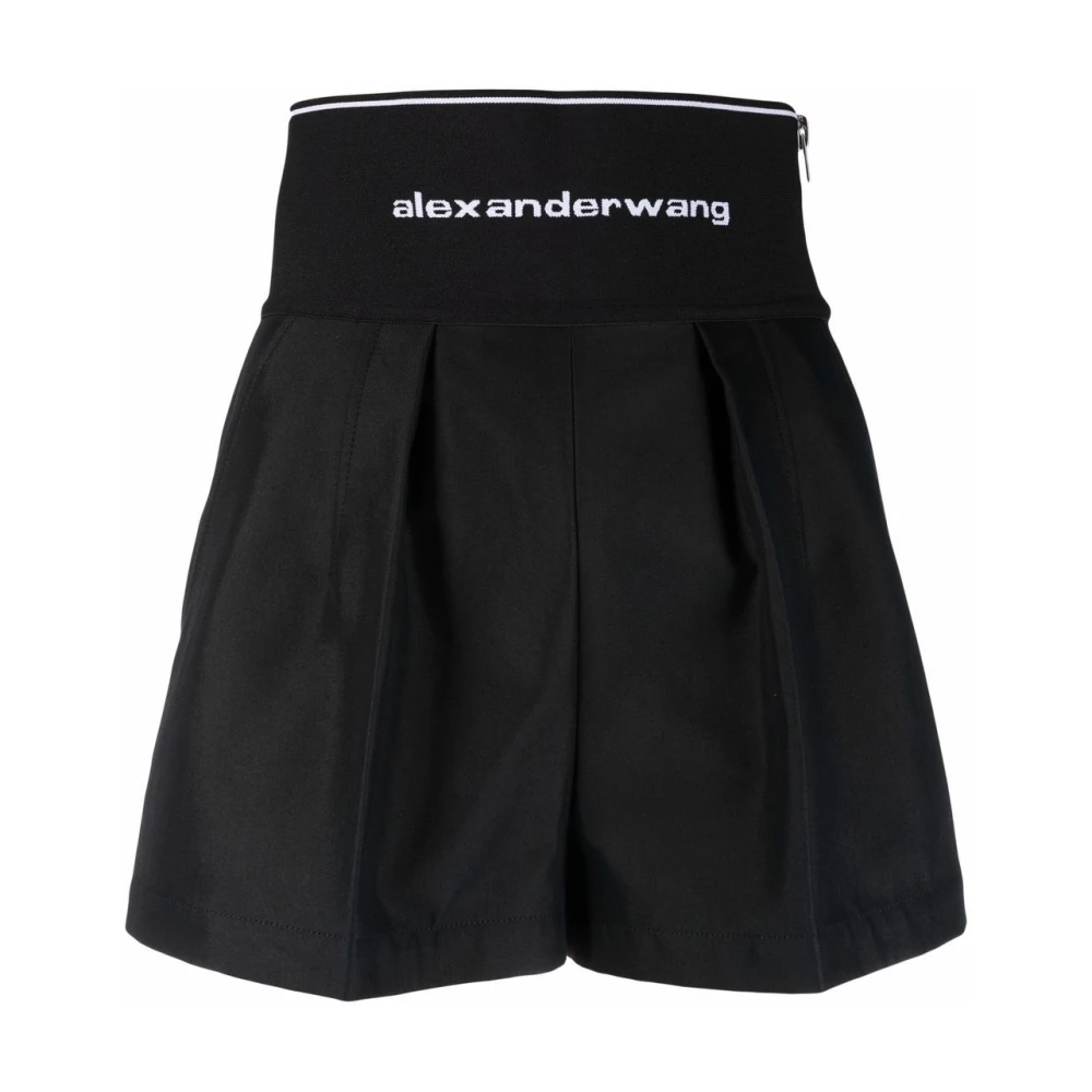 Alexander wang Zwarte Shorts met Icon Logo Black Dames