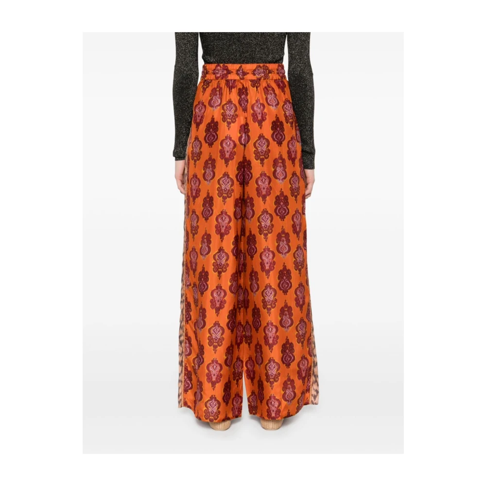 Zimmermann Ikat Print Wijde Broek Orange Dames