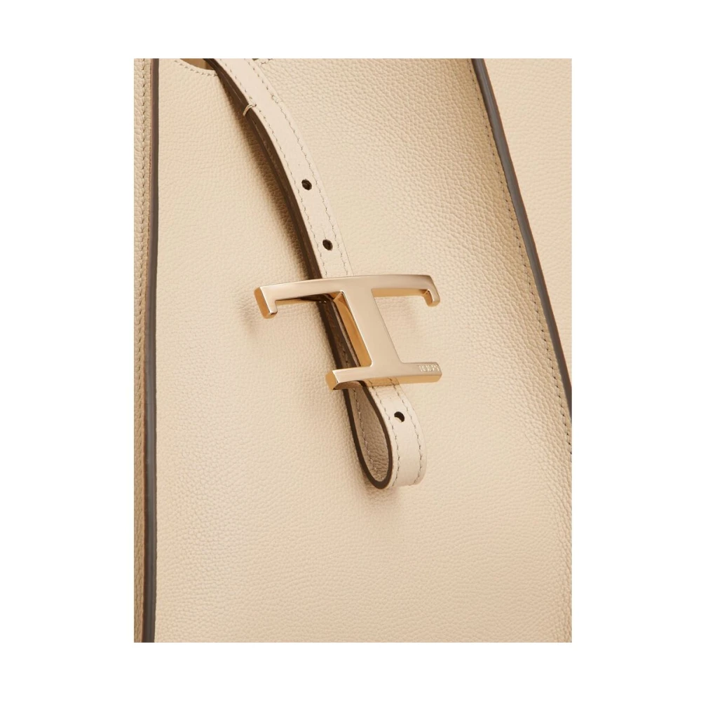 TOD'S Korrelig Beige Leren Tote Tas Beige Dames