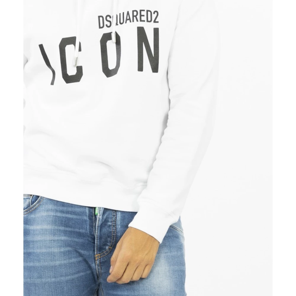 Dsquared2 Icon Hoodie met verstelbaar trekkoord White Heren