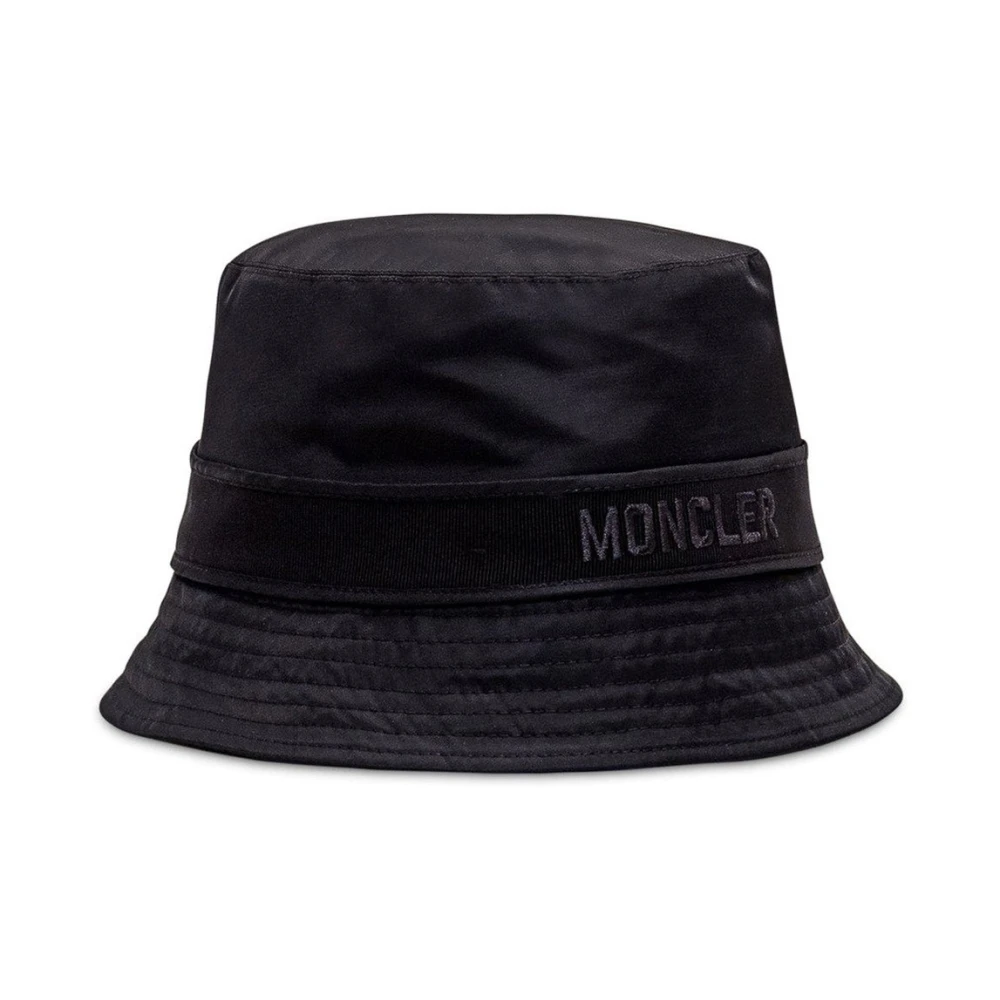 Moncler Bucket Cap met Geborduurd Logo voor Vrouwen Black Unisex