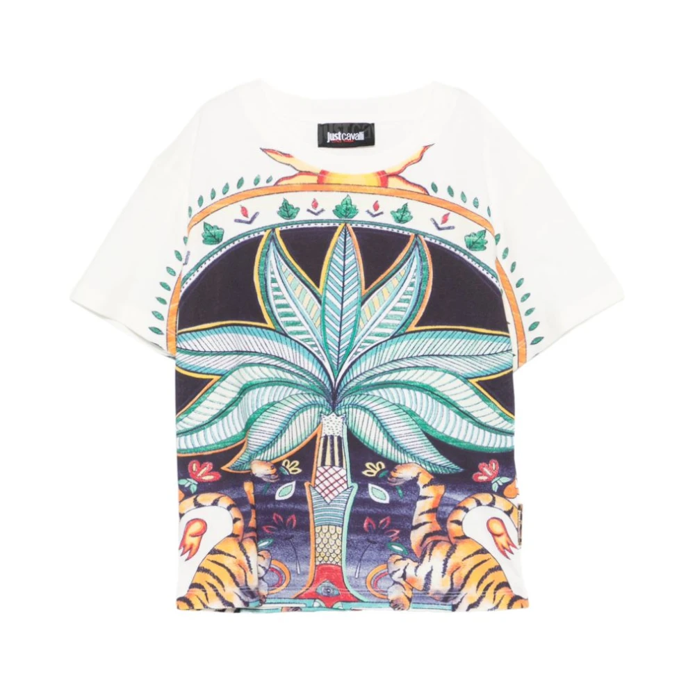 Just Cavalli Unisex Kids Multicolor Kids Short Sleeve T-Shirts, 5 Y, Tiger-Print T-Shirt