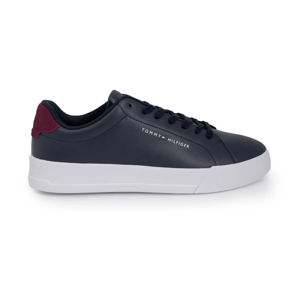Tommy Hilfiger Blauwe Leren Sneakers met Veters Heren Schoenen