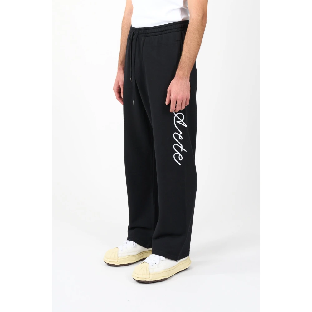 Arte Antwerp Floral Logo Broek met Elastische Tailleband Black Heren