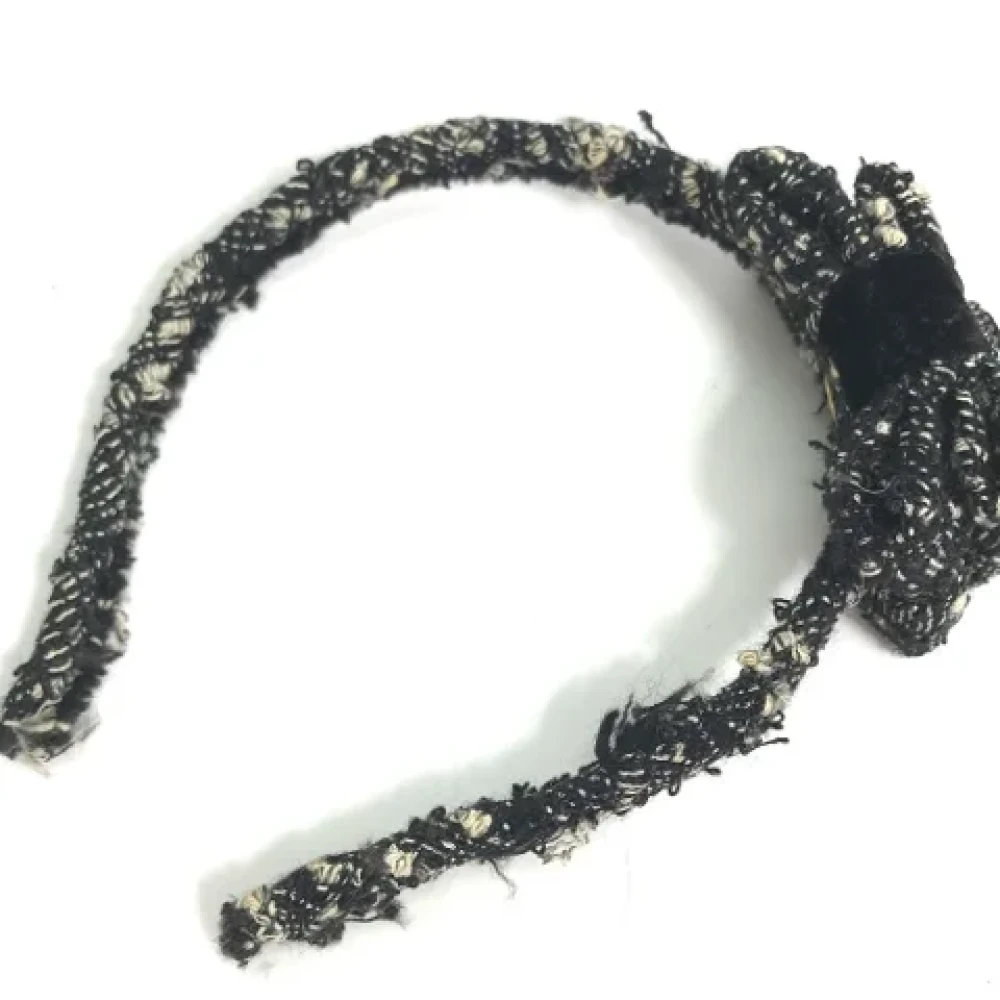 Chanel Vintage Pre-owned Fabric hair-accessories Black Dames