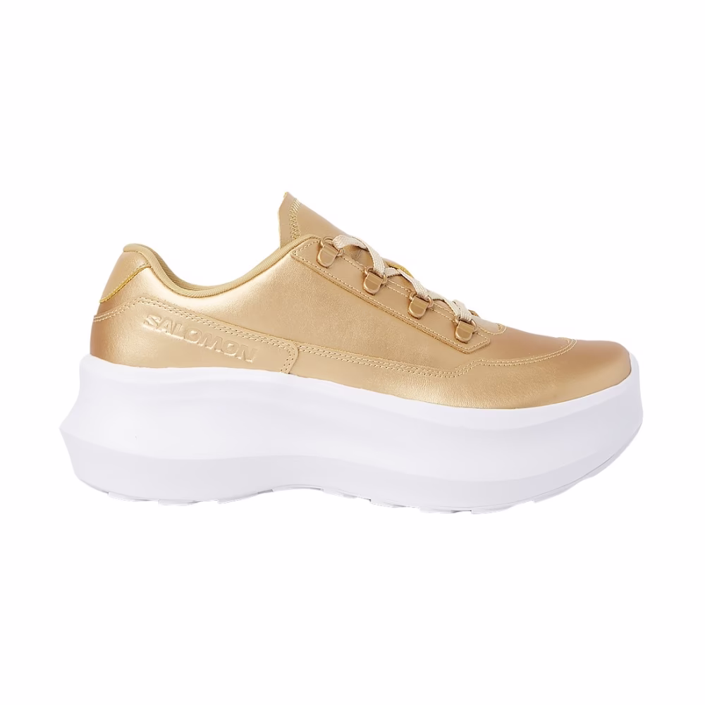 Metallic Leder Plateau Sneakers
