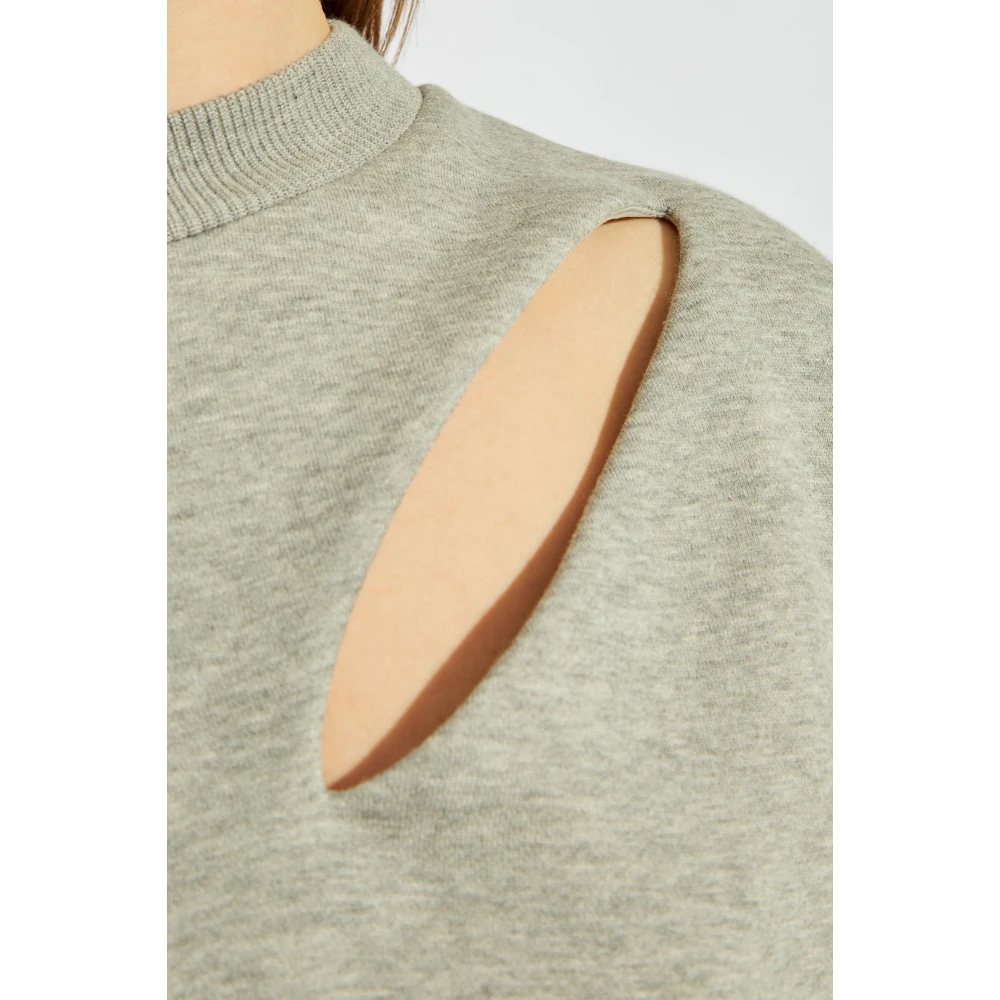 alexander mcqueen Sweatshirt met split Gray Dames