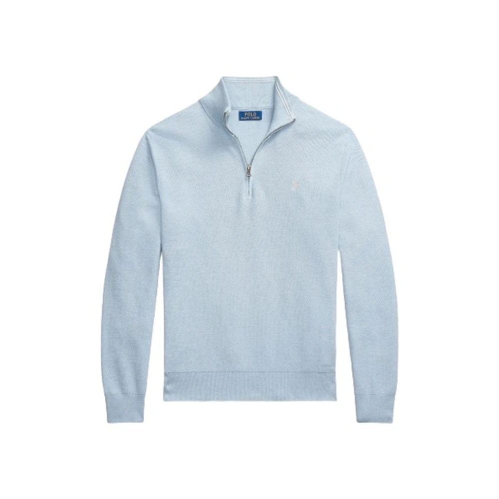 Polo Ralph Lauren Honeycomb Bomull Half-Zip Tröja Blue, Herr