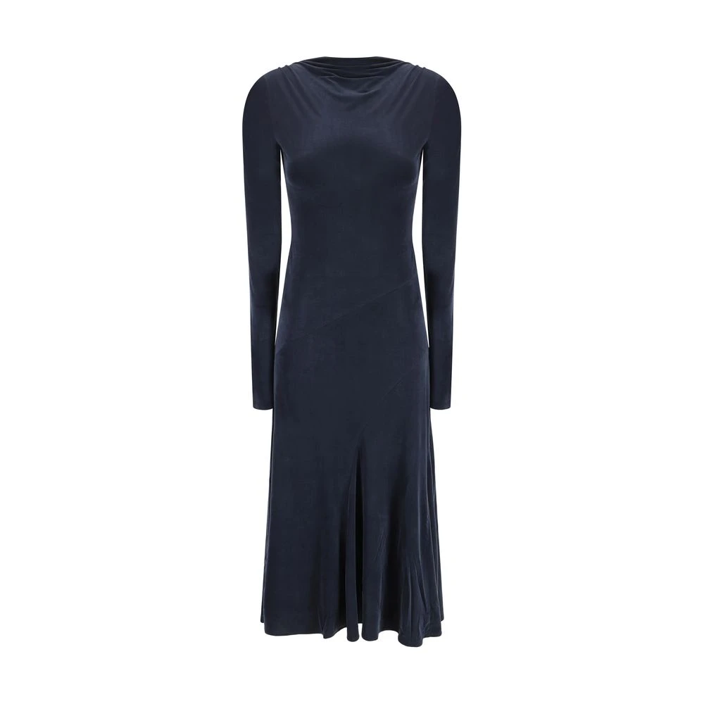 Andamane Monochrome Open Rug Midi Jurk Blue Dames