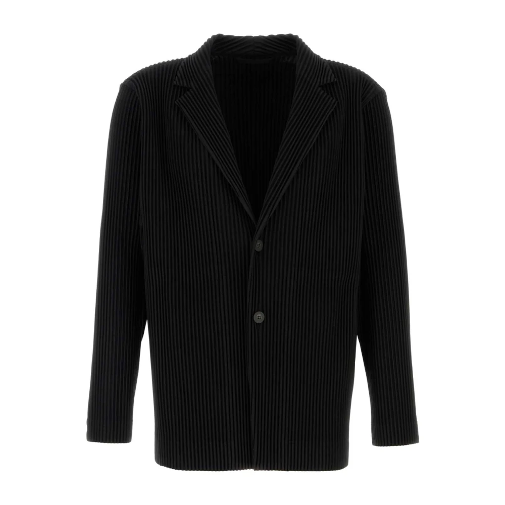 Issey Miyake Stijlvolle Zwarte Polyester Blazer Black Heren