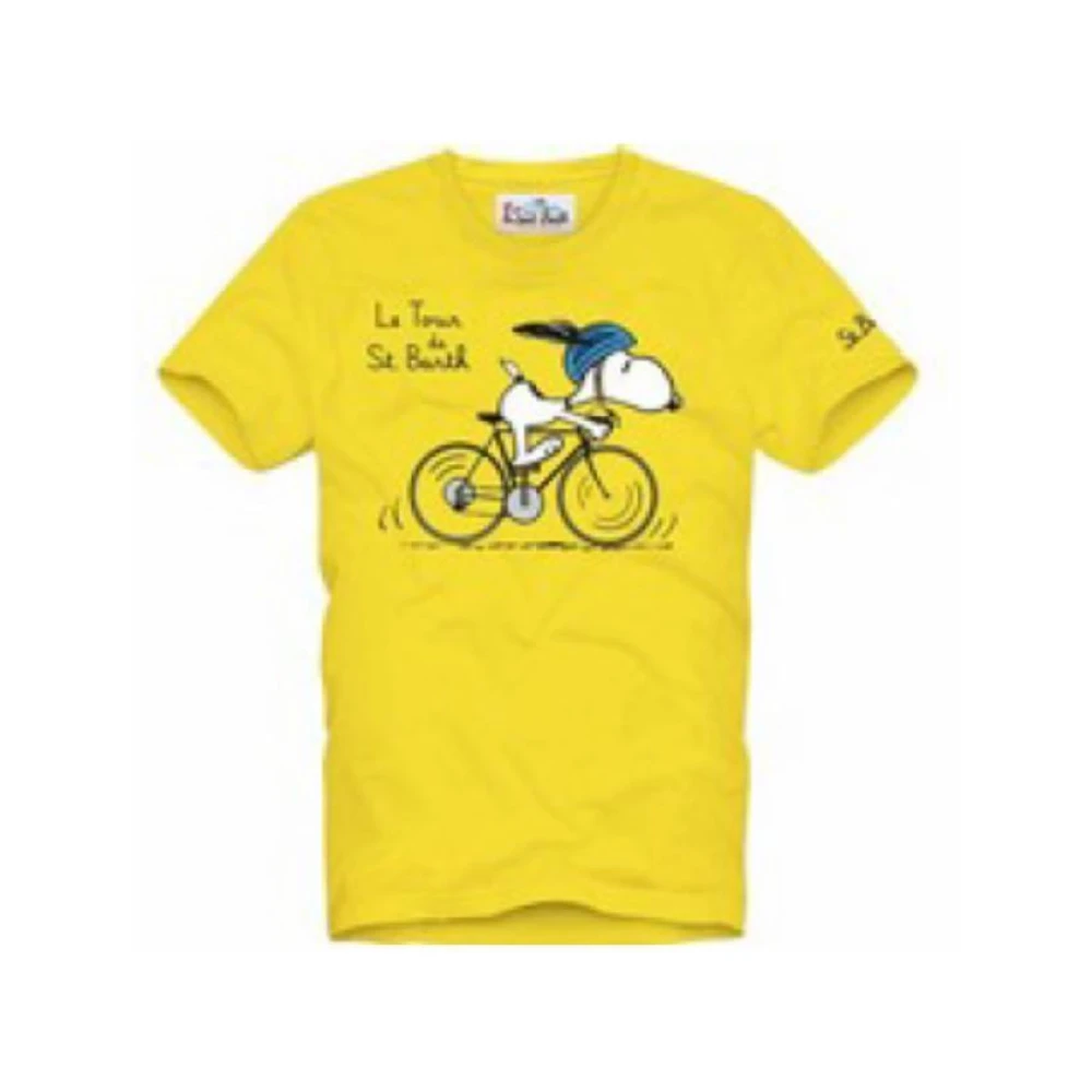 MC2 Saint Barth Korte Mouw Snoopy Fiets T-shirt Yellow Heren