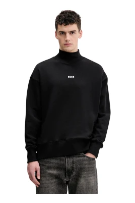 Sweatshirt med logotypdetalj och hög krage