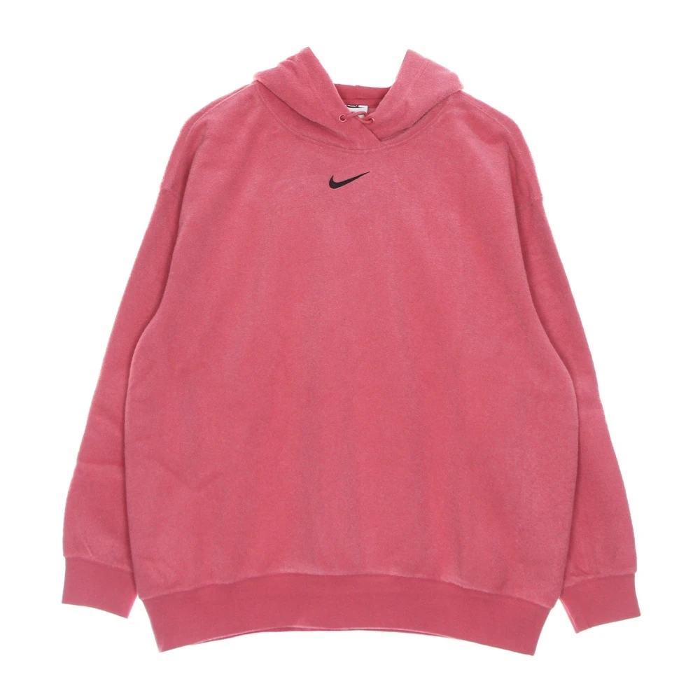 Nike Essentiële Pluche Hoodie in Roze Zwart Pink Dames