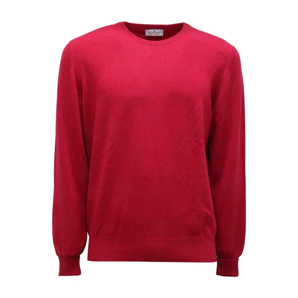 Sonrisa Pink Cashmere Knitwear, Male, Xl, Cashmere Jumper In Fuchsia, Made In Italy