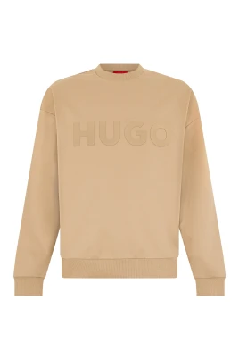 Logotryckt sweatshirt i bomullsterrass