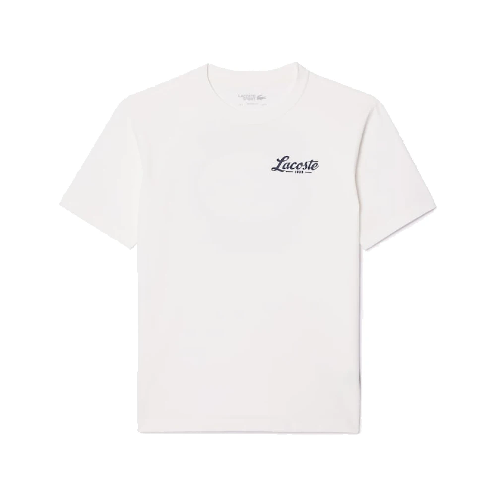 Lacoste Tryckt Golf Tee Ultra Dry White, Herr