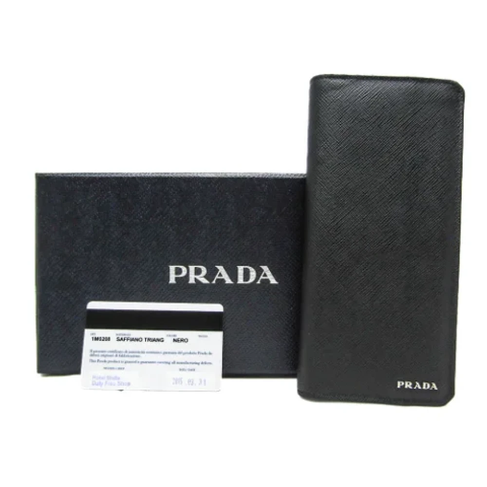 Prada Vintage Pre-owned Leather wallets Black Heren